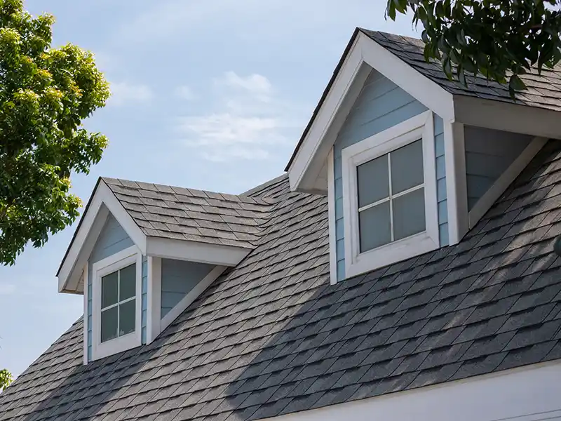 Residential roof with shingles